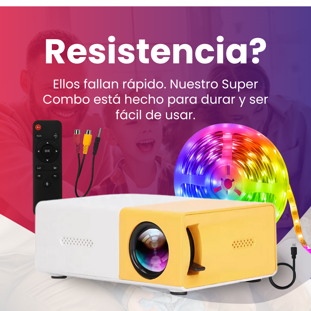 Combo Cine en Casa: Proyector + Smart LED Inteligente 1.5M GRATIS 🎁