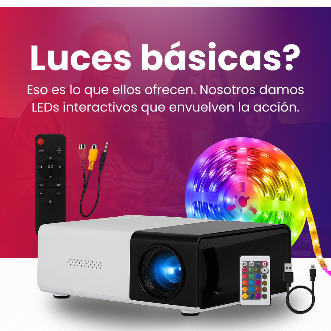 Combo Cine en Casa: Proyector + Smart LED Inteligente 1.5M GRATIS 🎁